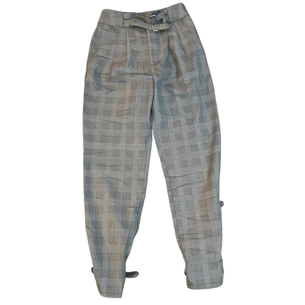 Forever 21 Houndstooth High Waist Belted Pants Womens Small Academia Office